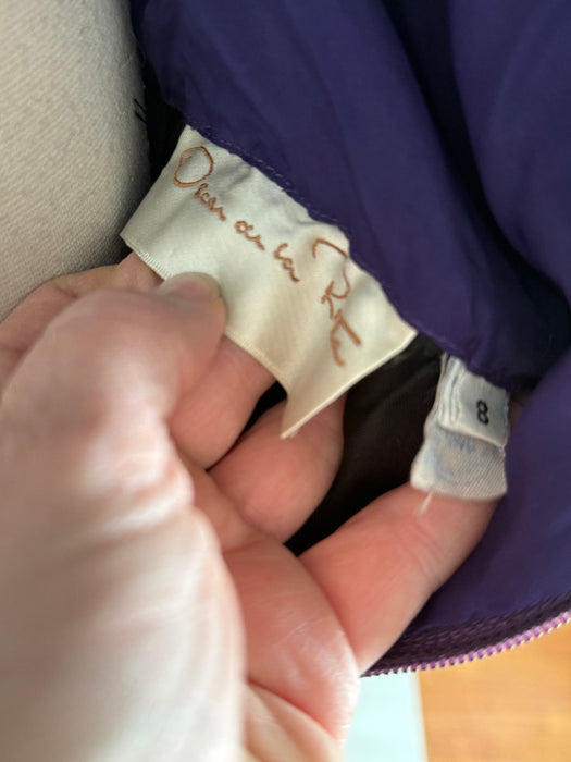 Exquisite Vintage Oscar de la Renta Aubergine Velvet Evening Dress / S