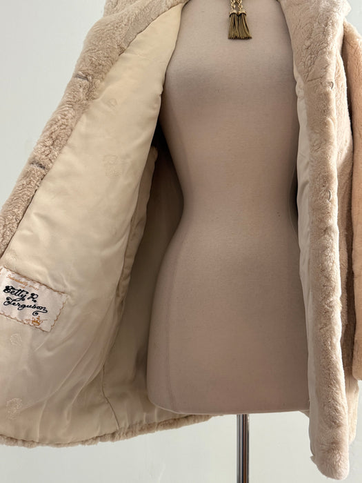 Luxurious 1950’s Ivory Pearl Sheared Beaver Fur Jacket from Kaufman Bros. / M
