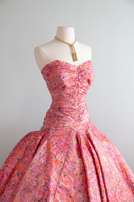 Vintage 1950's Italian Couture Silk Taffeta Dress Worn In Mona Lisa Smile / S