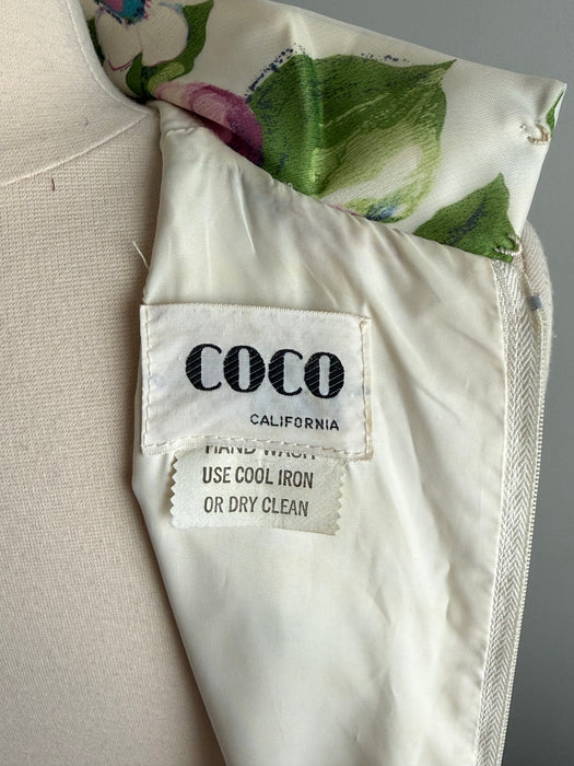 Fabulous 1970's Magnolia Print Maxi Dress By Coco / SM