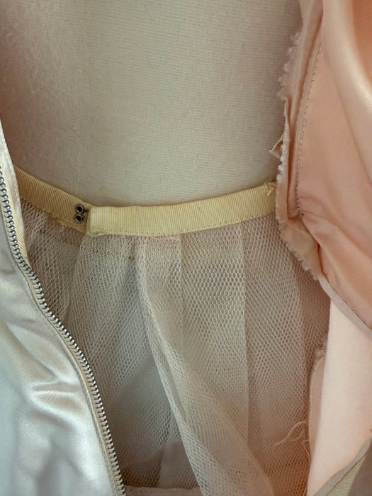 Stunning 1950's Harvey Berin Demi Couture Ballet Pink Silk Satin Cocktail Dress / Small