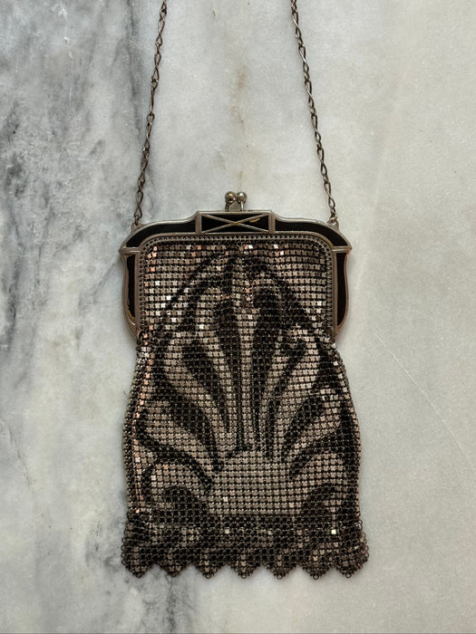 Wicked Little 1930s Whiting Davis Art Deco Mesh Evening Bag