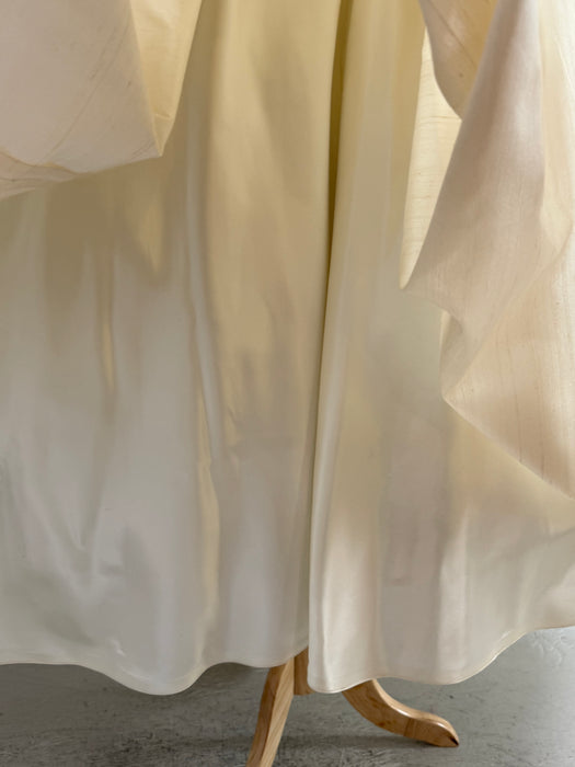 Exquisite 1950's Ivory Silk  Ballet Length Wedding Dress / S