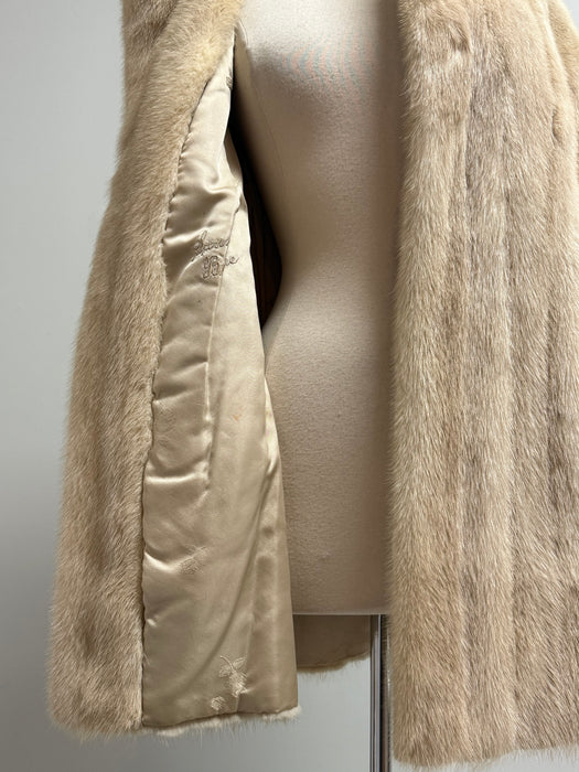 Glamorous 1950s Champagne Mink Swing Coat from The Broadway / M