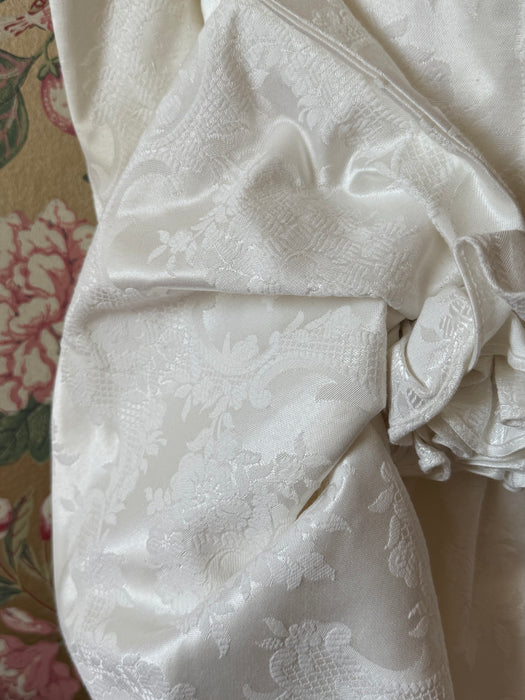 Dreamy 1980's Jessica McClintock OTS Ivory Brocade Wedding Gown / Medium