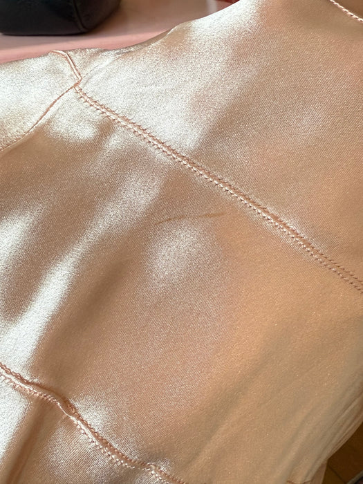 1930's Liquid Silk Bias Cut Evening Dress & Matching Cape in Ballet Pink / XS