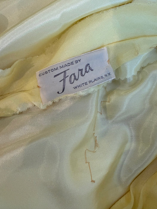 Stunning 1950's Lemon Silk Chiffon Goddess Gown  / M