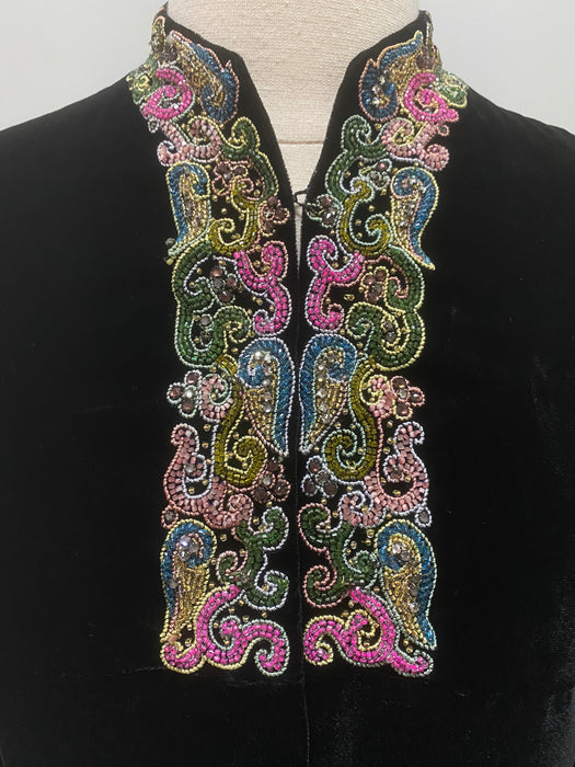 Exquisite 1940’s Silk Velvet Beaded Evening Jacket From Nicholas Ungar / Medium