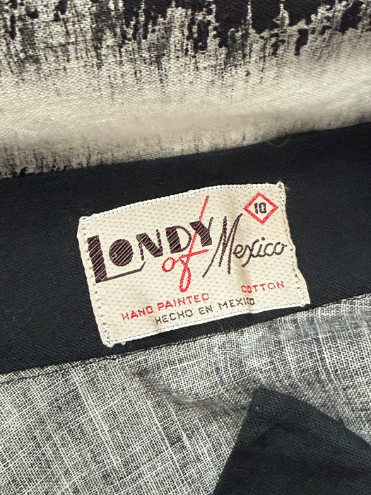 Fabulous 1950's Hand Painted Full Circle Skirt From Mexico / XS