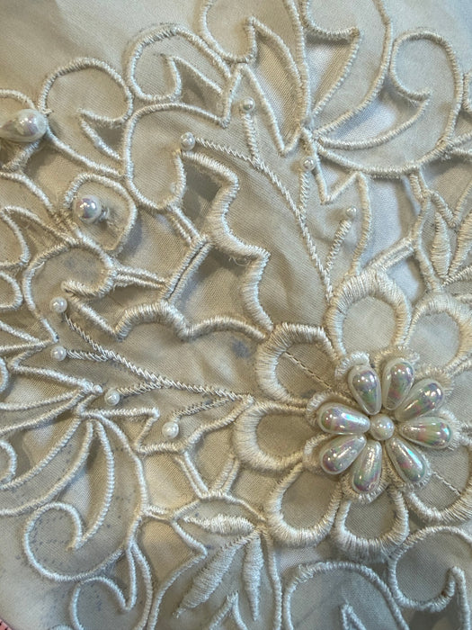 Breathtaking 1960's Wedding Gown In Pina Silk From The Philipines / XS