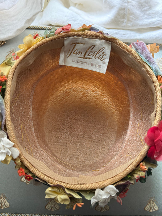 Fabulous 1950s Floral Hat by Jan Leslie, Custom Design