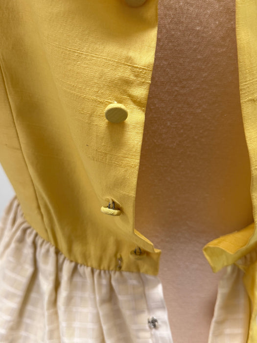 Darling 1960's Lanz Party Dress In Yellow Silk / XS