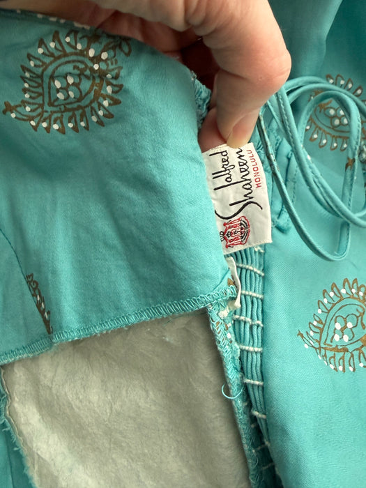 Gorgeous 1950's Alfred Shaheen Hawaiian Dress In Polished Cotton  / S