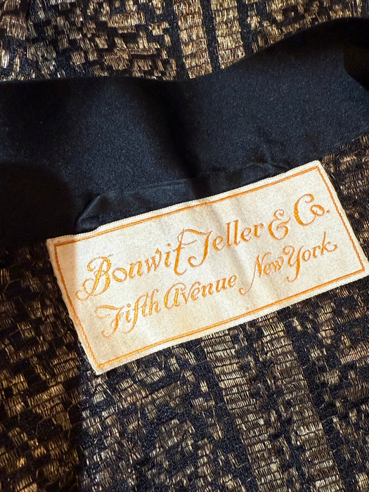 Exquisite Museum Worthy 1920's Bonwit Teller & Co. Gold Lamé Evening Coat / SM