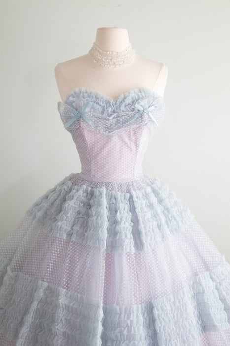 Darling 1950's Hydrangea Haze Party Dress / Sz XS