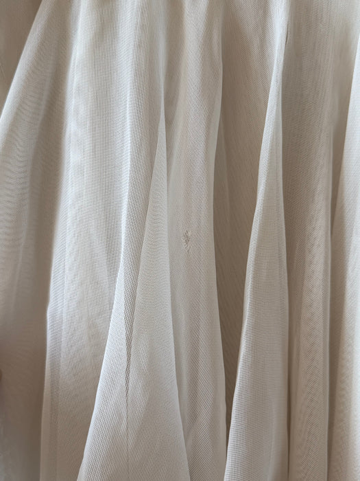 Haunting Late 1940's Ivory Chiffon Evening Gown / XS- S