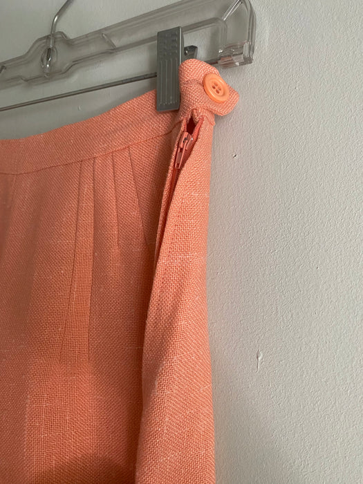 Fabulous 1970's Sonia Rykiel NOS Peach Linen Pant Suit / Small
