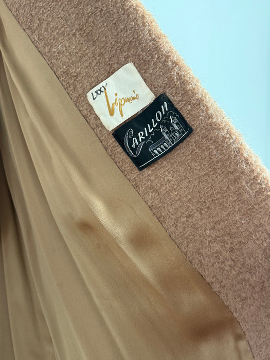 Elegant 1950s Lipman’s Carillon Wool Bouclé Coat with Mink Collar / ML