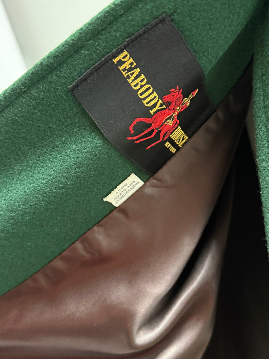 Fabulous 1970's Wool Cape In Evergreen Wool By Peabody House For Joseph Magnin / M