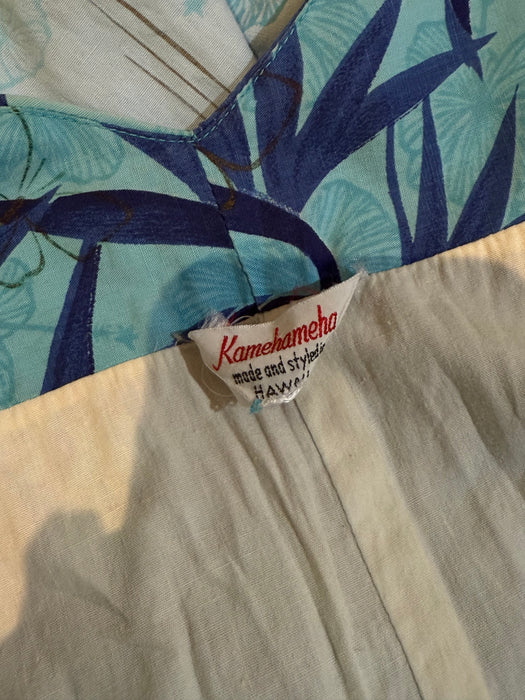 Rare 1950's Kamehameha Hawaiian Cotton Romper With Wide Culottes / ML