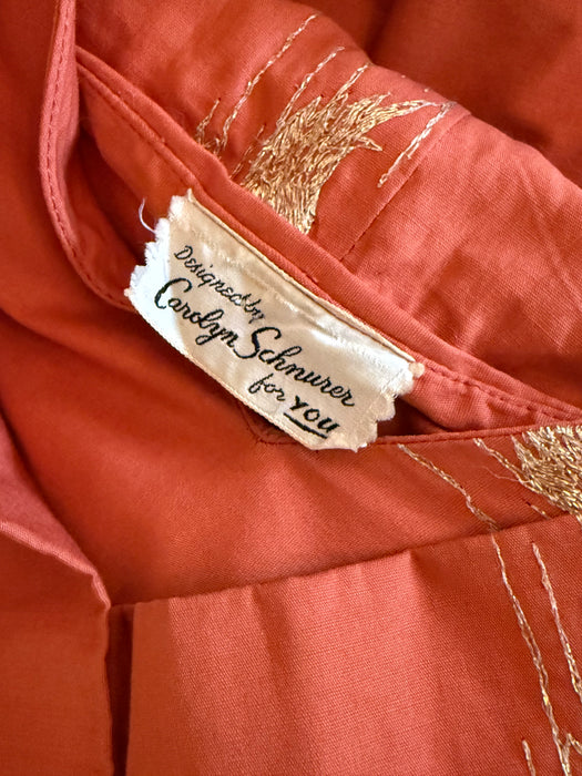 Documented 1951 Carolyn Schnurer Sitting Duck Dress From Her "Flight to Japan" Collection / M