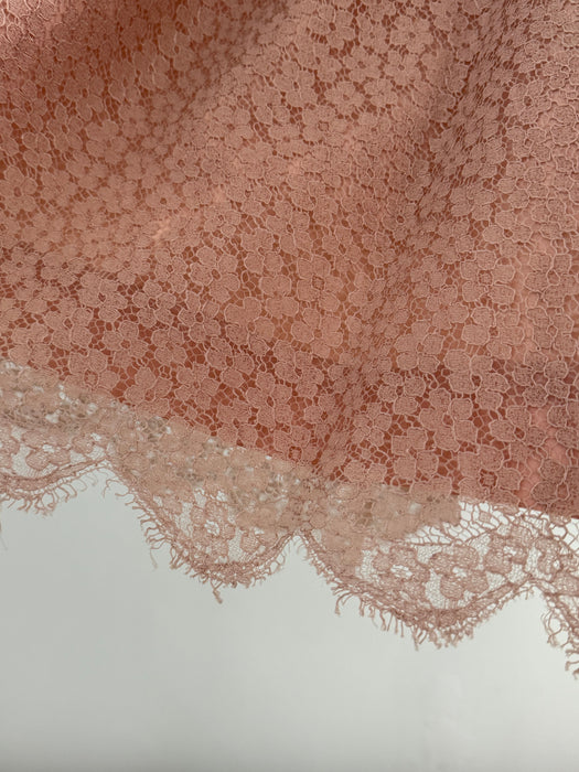 Stunning 1950's Carlye Blush Lace Party Dress With Full Skirt & Big Bow / SM