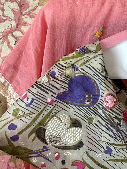 Ethereal 1950's Paper Silk Summer Floral Print Party Dress / Small