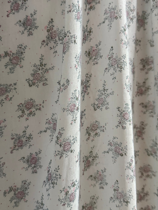 Vintage 1970's Gunne Sax Dress in Floral Cotton with Lace Corset Bodice / SM