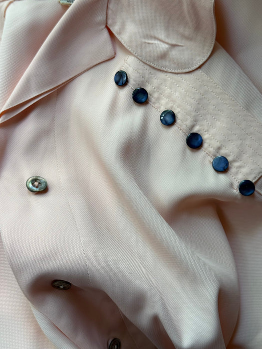 Classic 1940's George Hess Celenese Pink Day Dress / SM