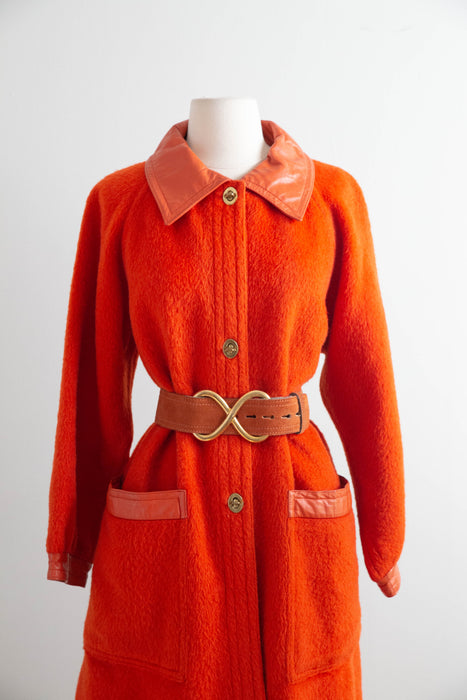 Iconic 1960’s Bonnie Cashin Coat in Persimmon Wool / ML