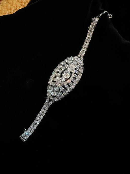 Glamorous Lilly Daché Rhinestone Cocktail Bracelet, 1950s