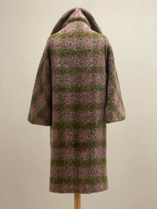 Gorgeous 1950’s Heather Plaid Mohair & Wool Cocoon Coat by Lilli Ann / medium