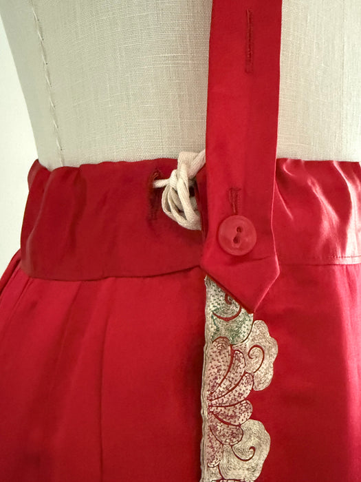 Spectacular Chinese Silk Wedding Skirt With Dragon & Phoenix Metallic Embroidery / SM