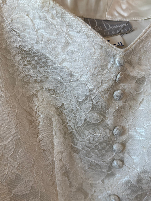 Darling 1950's Courthouse Wedding Dress In Ivory Lace By Lori Dawson / Petite Small