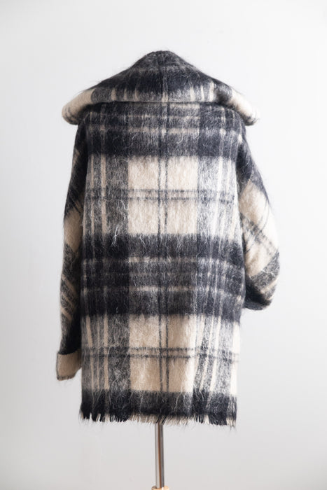 Fantastic 1970's Scottish Mohair Hooded Jacket / M