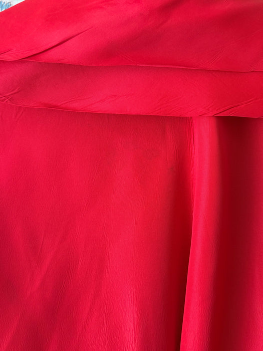 Fabulous 1950's Cherry Red Taffeta Party Dress With Matching Swing Coat / S