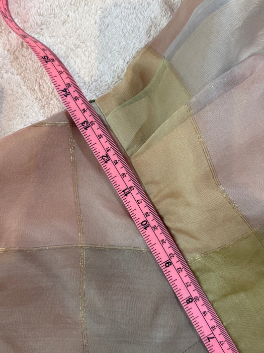 Fabulous 1950's Pastel Plaid Silk Halter Dress By Beaumelle / Sm