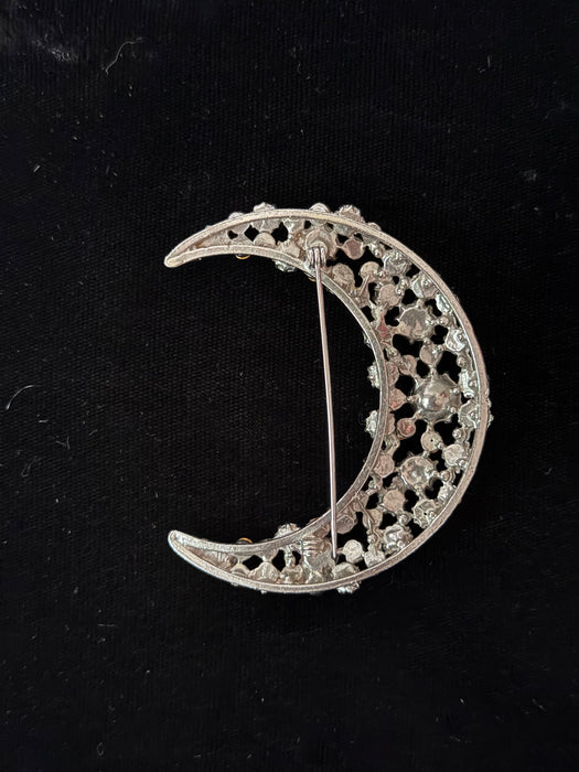 1950’s Aurora Blue Crescent Moon Large Brooch