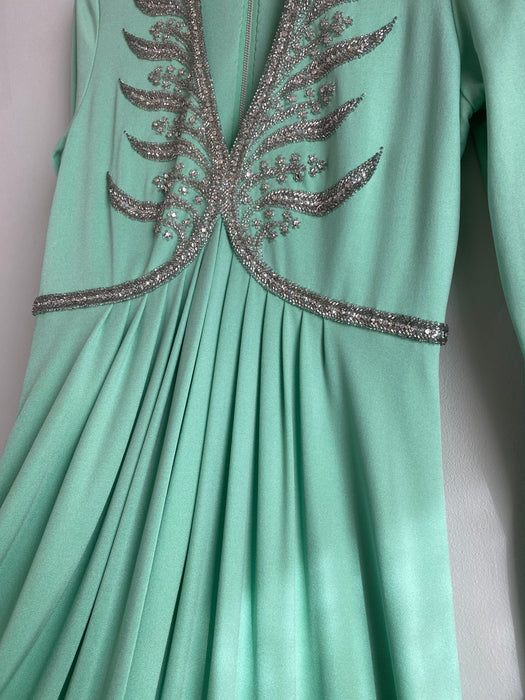 Stunning 1960's Beaded Glamorous Evening Gown / SM