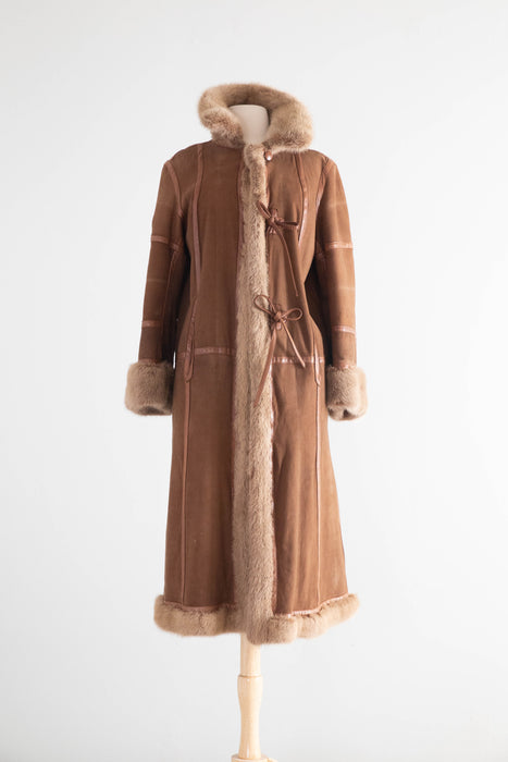 Luxurious 1970’s Birger Christensen Reversible Suede & Mink Coat / M