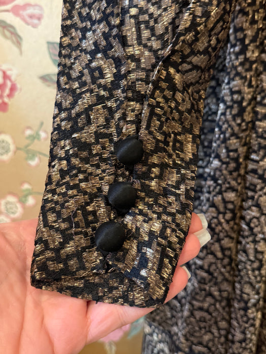 Exquisite Museum Worthy 1920's Bonwit Teller & Co. Gold Lamé Evening Coat / SM