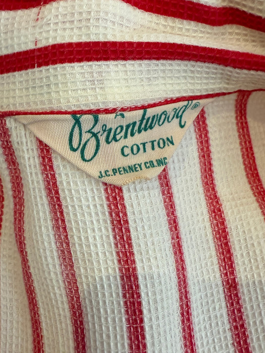 Iconic 1940's Nautical Striped Cotton Pique Summer Day Dress / ML