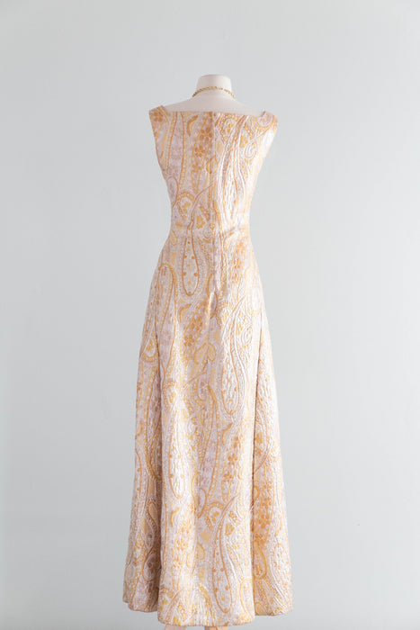 Spectacular 1960’s Arnold Scaasi Gold Brocade Evening Gown and Maxi Coat / M