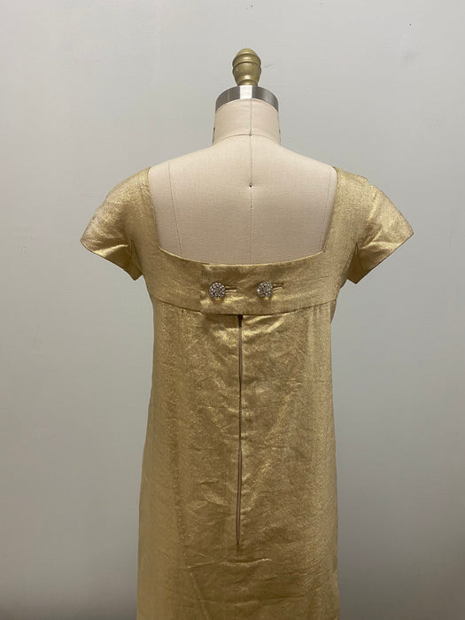 Stunning 1960's Audrey Hepburn Style Gold Empire Evening Gown / XS