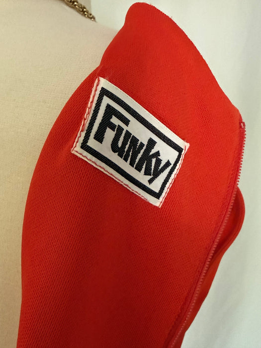 Sizzling 1970's Tie Up Maxi Dress by Funky in HOT Tomato / SM