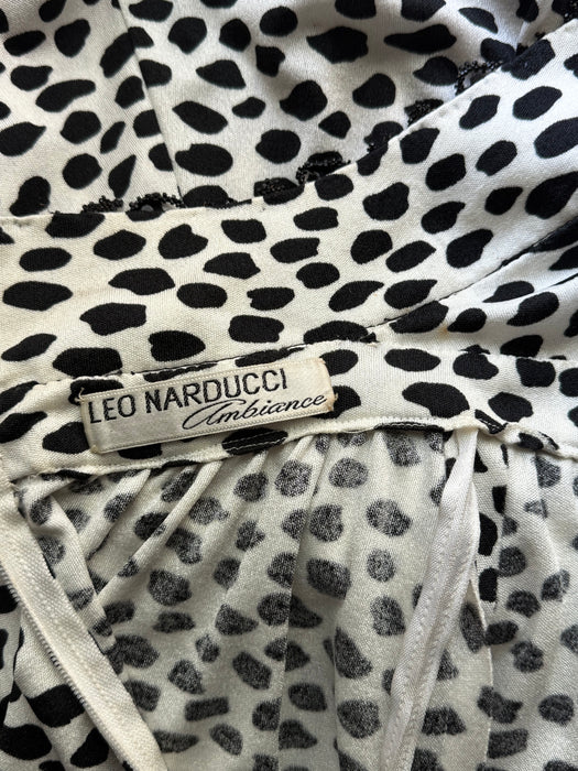 Sensational 1970's Leo Narducci Cheetah Print Midi Length Evening Dress / XS