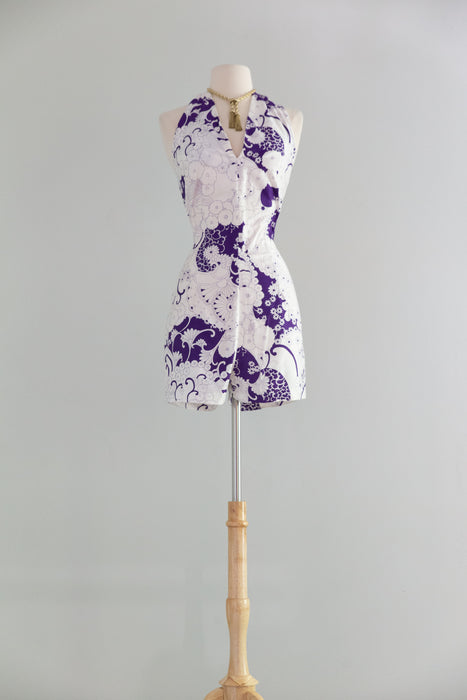 Fabulous 1960's Patio Glamour 2pc. Sunsuit and Skirt Set By Alice / M