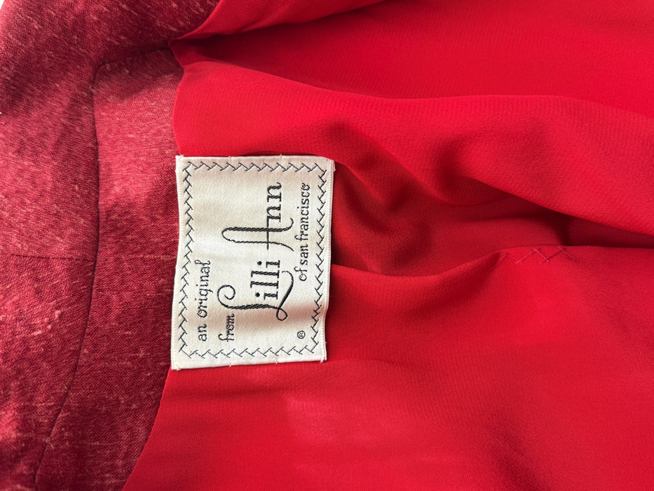 Iconic Early 1950's Lilli Ann Nipped Waist Jacket In Crimson Red / SM