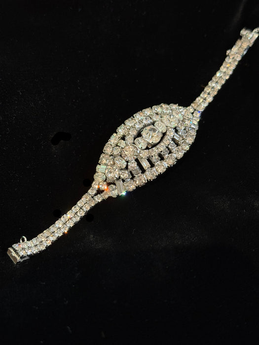Glamorous Lilly Daché Rhinestone Cocktail Bracelet, 1950s