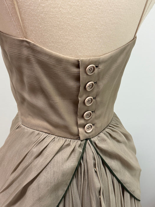 Sublime 1960's James Galanos Couture Silk Chiffon Modernist Cocktail Dress / S